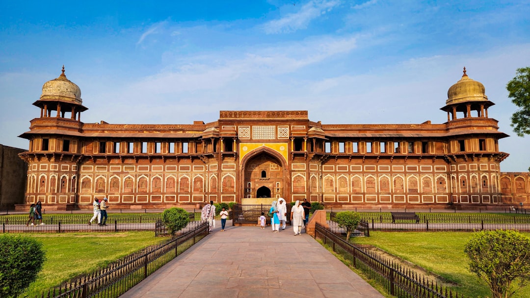 A large building with two towers on top of it